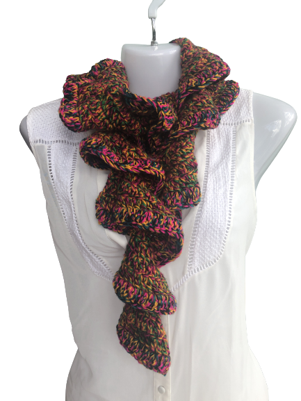 Curly multicolored scarf