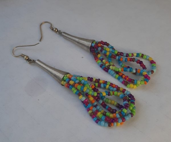 African Beaded Earrings - Image 2