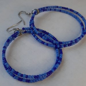 Stunning Seed Beaded Round Hoop Earrings