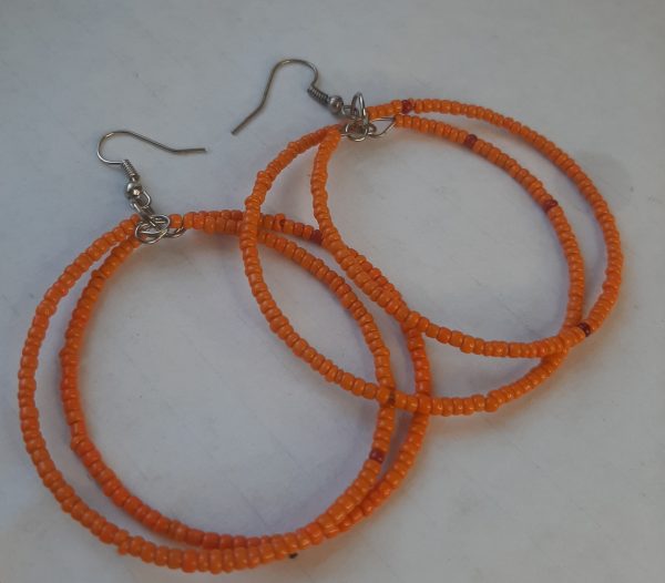 Stunning Seed Beaded Round Hoop Earrings - Image 5