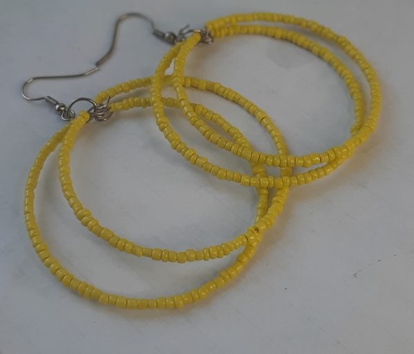 Stunning Seed Beaded Round Hoop Earrings - Image 7